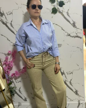 Jean elástico arena.