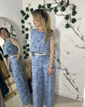 Set lino estampado.